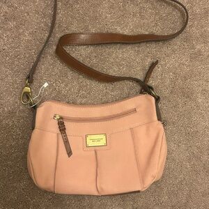 Tignanello Blush Crossbody Bag with Brown Strap